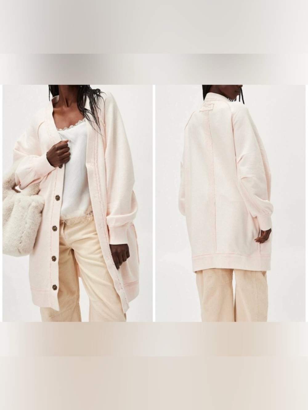 NWOT Free People We the Free Fresh Start Cardi Cardigan Strawberry Pink - M *IR*